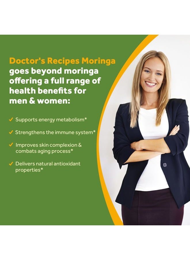 Doctor's Recipes Moringa 11,000 mg Strength, Complete Green Superfood, Natural Antioxidant Support, Non-GMO, 90 Vegan Caps, No Caffeine Soy Gluten - Image 4